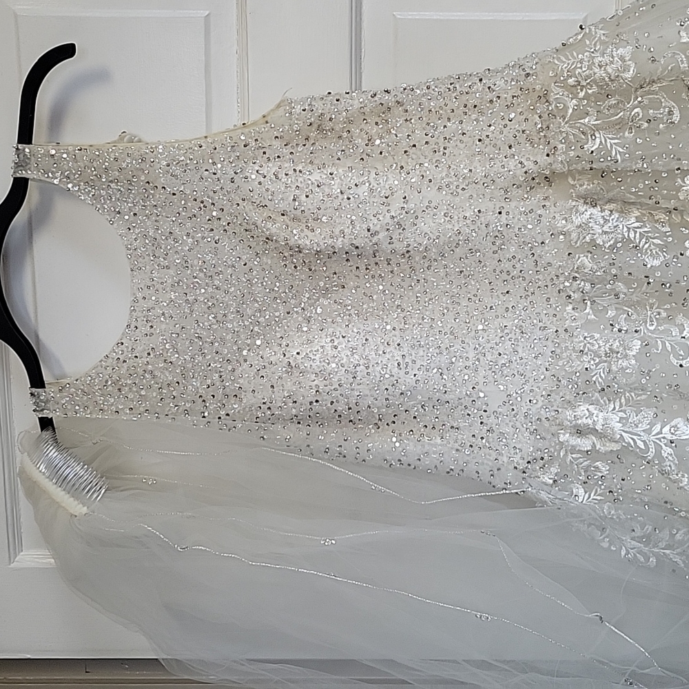 Diamond studed sequin, floral Wedding dress from MB Bride Greensburgh PA